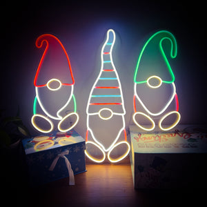 Christmas and Holiday Custom Neon Style LED Sign - Christmas Gnomes