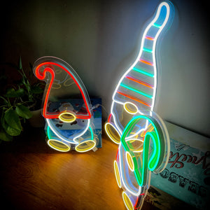 Christmas and Holiday Custom Neon Style LED Sign - Christmas Gnomes
