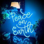 Custom Christmas Neon-Style LED Sign - Peace on Earth