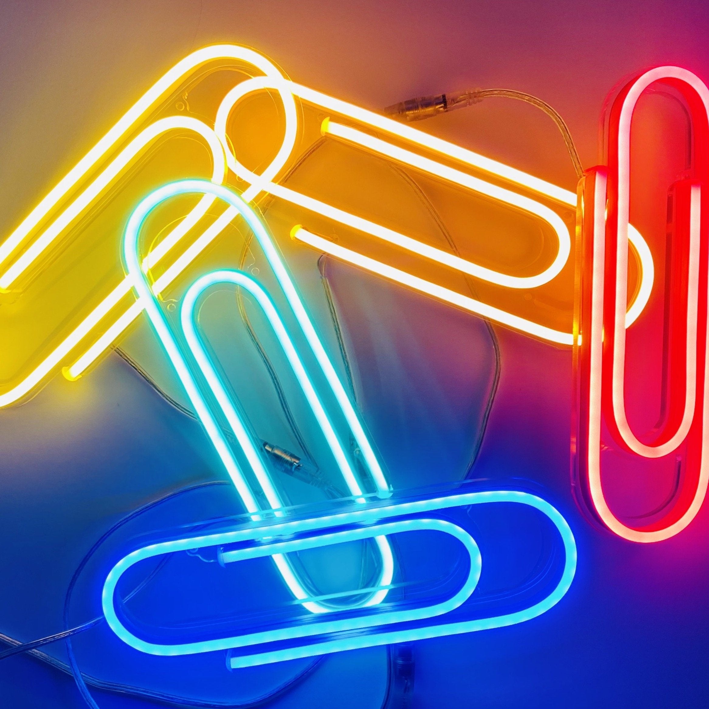 LED Neon Sign - Paperclips