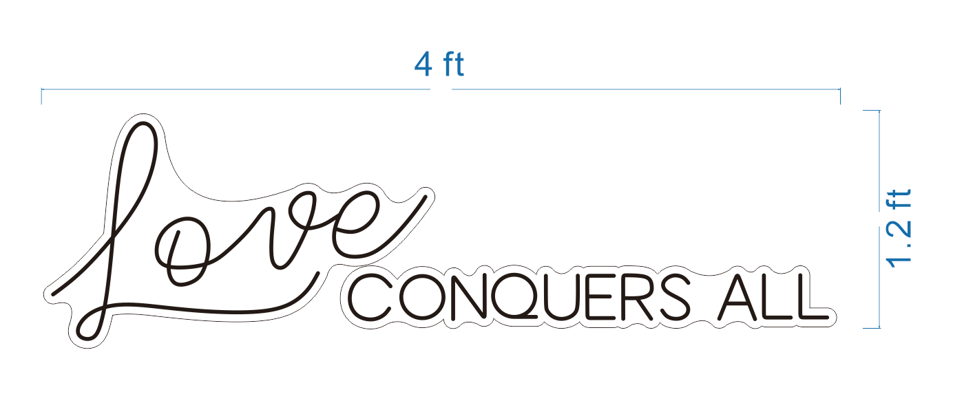 Love Conquers All - Custom LED Neon-Style Wedding Sign