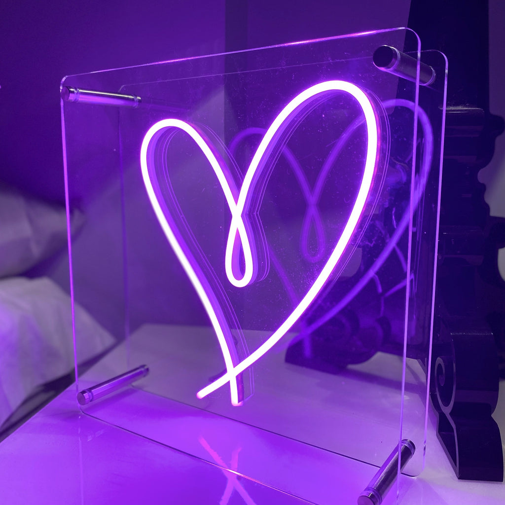 Custom Neon Sign - Valentine's Heart Box