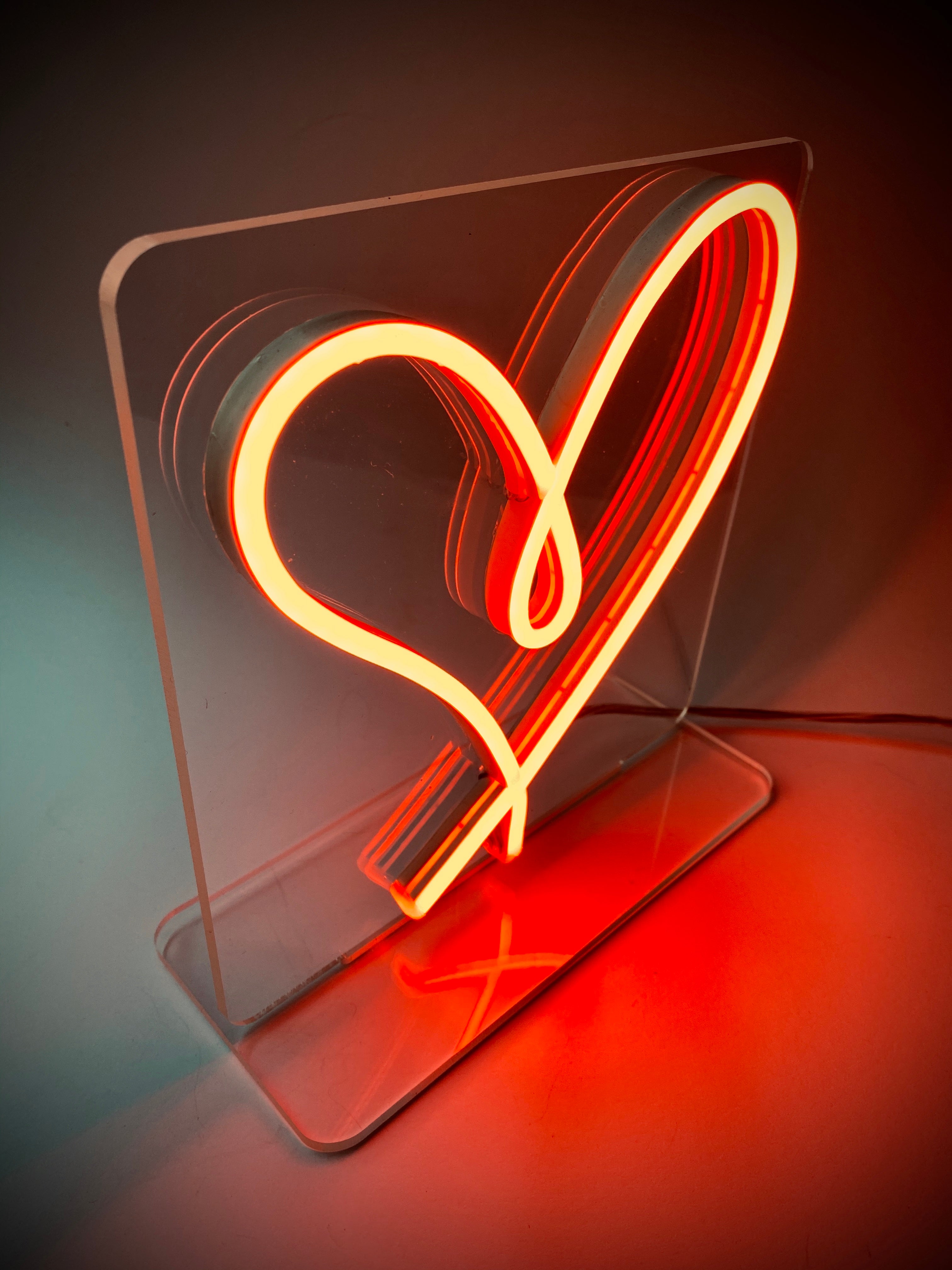 LED Neon Sign - Standing Heart Collection