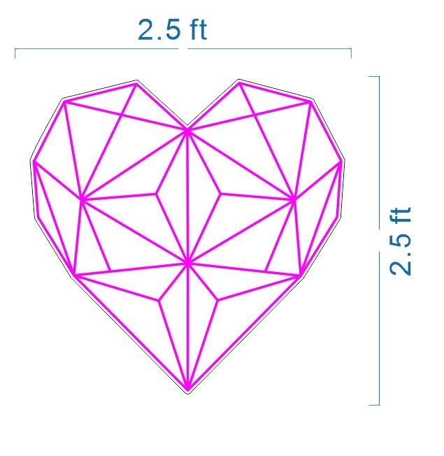 Geometric Heart - Custom LED Neon-Style Wedding Sign