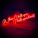 When I Hold You, I Hold Your Heart - Custom LED Neon-Style Wedding Sign