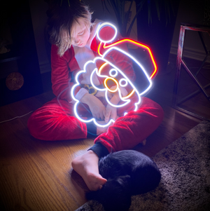 Custom Christmas Neon-Style LED Sign - Santa Claus