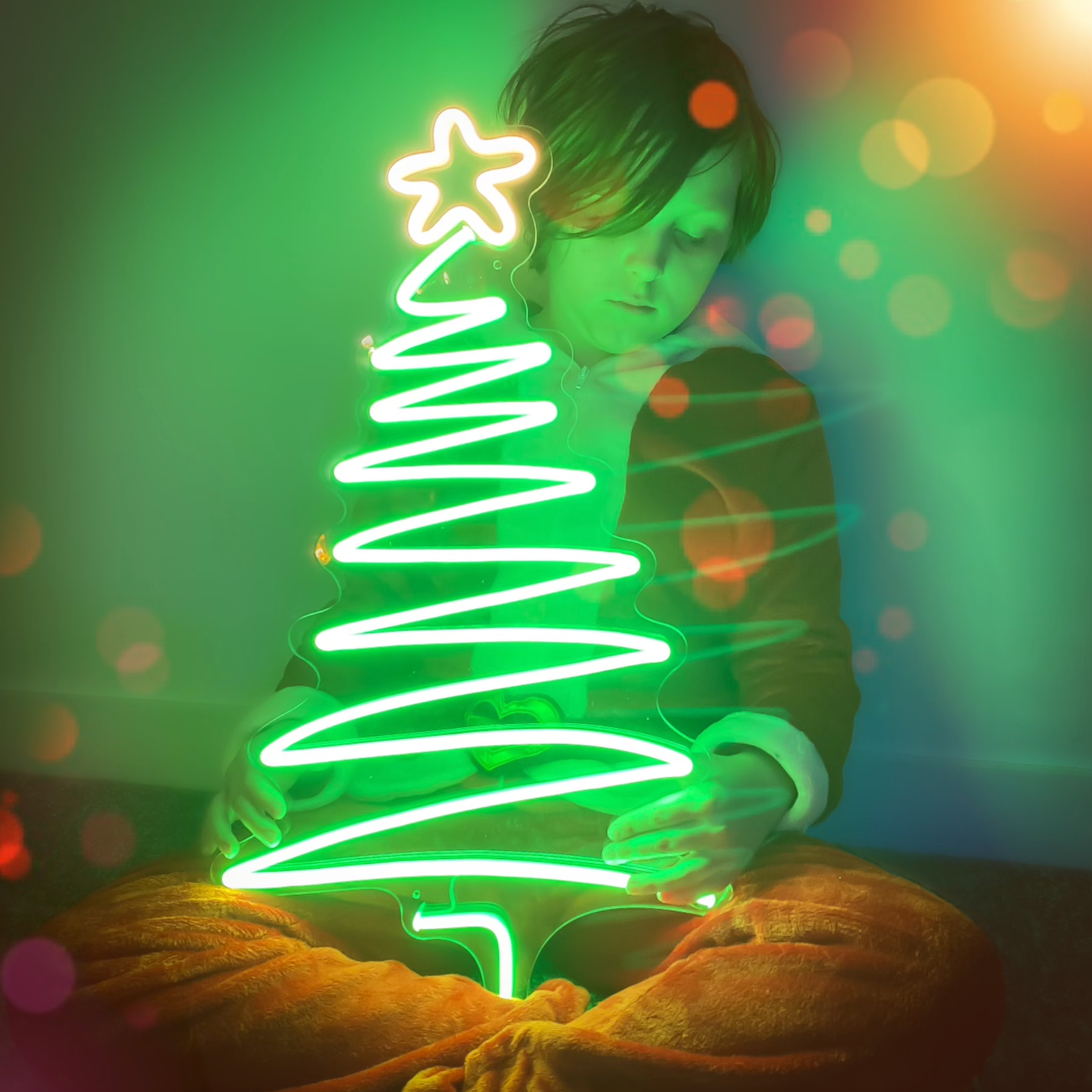 Custom Christmas Neon-Style LED Sign - Christmas Tree