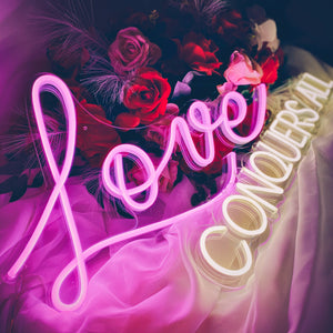 Love Conquers All - Custom LED Neon-Style Wedding Sign