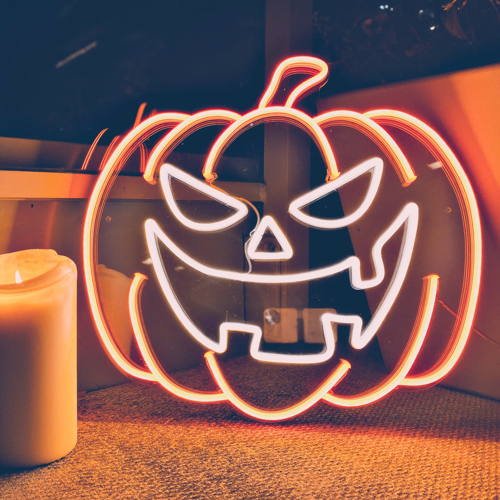 LED Neon Sign - Halloween Pumpkin / Jack-o-lantern